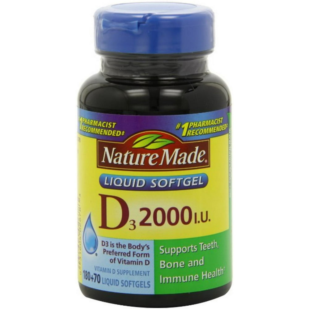 Nature Made Vitamin D3 2,000 I.U. Liquid Softgels 250 ea