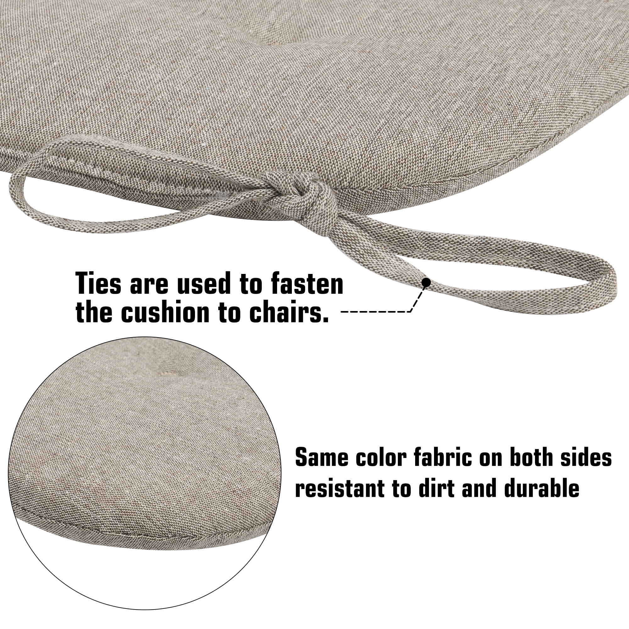 LELINTA Patio Seat Cushions D16 x W17 Inches Outdoor Chair Pads All Weather Chair Cushions for Garden Patio Furniture Chair Home Set of 4