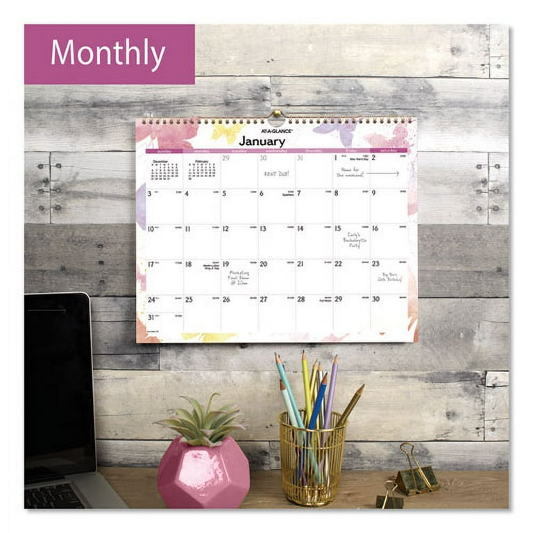 Watercolors Recycled Monthly Wall Calendar, Watercolors Artwork, 15 x 12, White/Multicolor Sheets, 12-Month (Jan-Dec): 2024 Watercolors Recycled Monthly Wall Calendar, Watercolors Artwork, 15 x 12, White/Multicolor Sheets, 12-Month (Jan-Dec): 2024