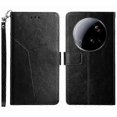 thumbnail image 1 of Funda de cuero con estampado de líneas en forma de Y para Xiaomi 15 Ultra, 1 of 5