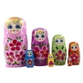 thumbnail image 2 of para Niñas, Juego de Juguetes Apilables Matryoshka de 7, Decoración de Habitación Infantil, Pinturas Pintadas a Mano, Regalos de Inaugur rosado Sunnimix Muñeca rusa de anidación, 2 of 8