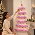 thumbnail image 4 of Hanging Christmas Tree with Lights, Wall Hanging Christmas Decoration, Tinsel Christmas Tree Wall Decor for Small Spaces, Apartment Indoor Holiday Decoration, 4 of 6