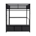thumbnail image 7 of MIDOQIN Full Size Gaming Loft Bed with LED Desk, Metal Loft Bed Frame with Open Wardrobe & 3 Linen Storage Drawers, 7 of 7