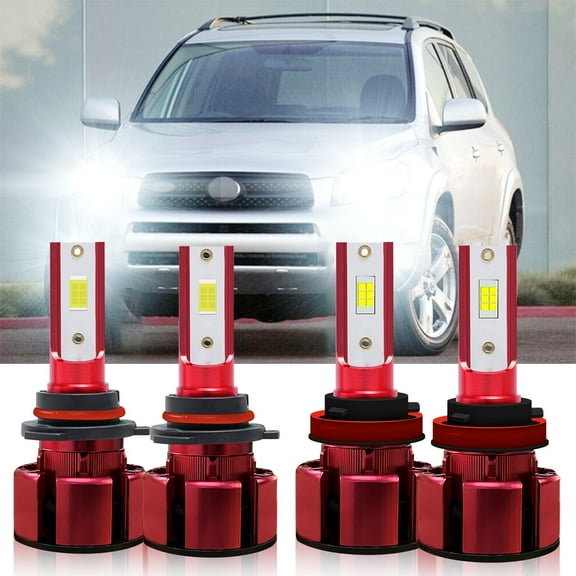 H11 9005 LED Headlight Bulbs for 2012-2014 Toyota Prius C Low Beam/High Beam Lights