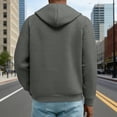 thumbnail image 6 of Mens Oversized Hoodies Pullover Quarter Zip Casaul Long Sleeve Waffle Knit Athletic Hooded Sweatshirt with Pocket, 6 of 9