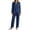 Navy, variant on yillto Women Pajamas Sets Pants Button up Pjs Set Long Sleeve with Pockets Sleepwear Loungewear 2 Piece