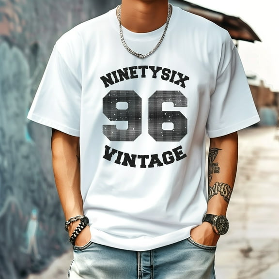 Men's T Shirt Round Neck Patterned Tee Summer New Sports Shirt Vintage Style Gift for Friends XS