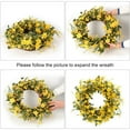 thumbnail image 4 of Wreath - Garland Ornament Pendant - 24 Inch Artificial Yellow Wreath Floral Spring Summer Garland For Front Door Window Wall Porch Decoration - 1 Wreath, 4 of 9