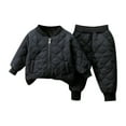 thumbnail image 2 of AUNVITO Boys Girls Winter Cotton Padded Jacket & Pants Set 0-6Y Thermal Insulated Button Front Casual Two-Piece Outfit for Cold Weather Play, 2 of 3