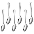 thumbnail image 1 of Cucharas y platos para sopa y postre, 20,3 cm, juego de cucharas de acero inoxidable resistentes y aptas para lavavajillas, 6 piezas, 1 of 5