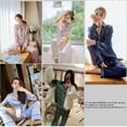 thumbnail image 4 of Pijama de satén de seda de manga larga para mujer, conjunto de ropa para dormir de dos piezas, para estar en cama, de talla grande y en variedad de colores disponibles, 4 of 4