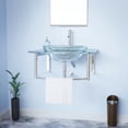 thumbnail image 2 of Haiku Glass Wall Mount Console Sink Round Bowl Bathroom Vessel Sink 23 3/4" Clear Tempered Glass Console w/Chrome Faucet, Pop Up Sink Drain and Towel Bar Combo | Renovators Supply, 2 of 7