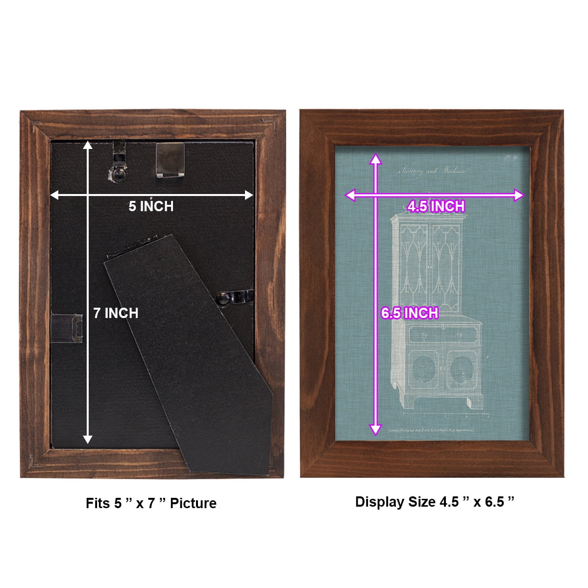 Hepplewhite Desk & Bookcase III - Framed Print w/glass - Chestnut