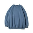 thumbnail image 2 of VSSSJ Men's Oversized Sweatshirt Loose Fit Round Neck Long Sleeve Drop Shoulder Casual Solid Big and Tall Pullover Top Fall Winter Outfits Blue S, 2 of 3