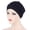 Black, variant on Delayuji Turban Hat Pleated Pile Head Wrap Caps Solid Color Muslim Hijab Undercap for Women Ramadan Daily Outdoor Use