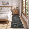 thumbnail image 2 of Garvee 2'x6' Modern Abstract Striped Runner Rug Washable Rug, Soft Non Slip Low‑Pile Indoor Carpet for Hallway Bedroom Kitchen, Dark Gray, 2 of 8