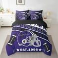 thumbnail image 2 of Eosebridal Football 7 Pieces Comforter Sets Queen Size Baltimore Bedding Set for All Season Gifts for Football Fans Football City Bed in a Bag with Comforter,Sheets, 2 of 5
