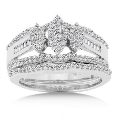 3/4 Carat Diamond 14kt White Gold Bridal Set
