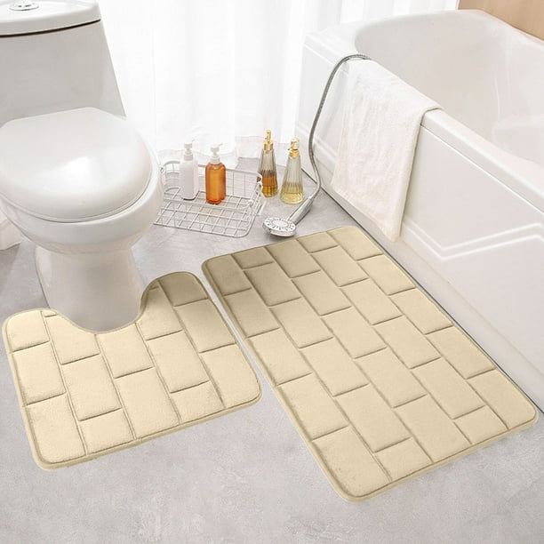 Alfombra De Baño, Tapete Absorbente, Tejido De Secado Rápido, Base Antideslizante, Juego De Tapetes Para Ducha Y Bañera, Alfombra De Baño Lavable, Mayor Seguridad En El Baño