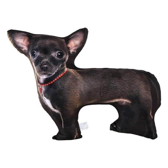 Almohada de felpa de imitación para niños, juguetes de acompañamiento, muñecos de peluche bonitos, animales, almohada, muñeco abrazable para sofá, chihuahua
