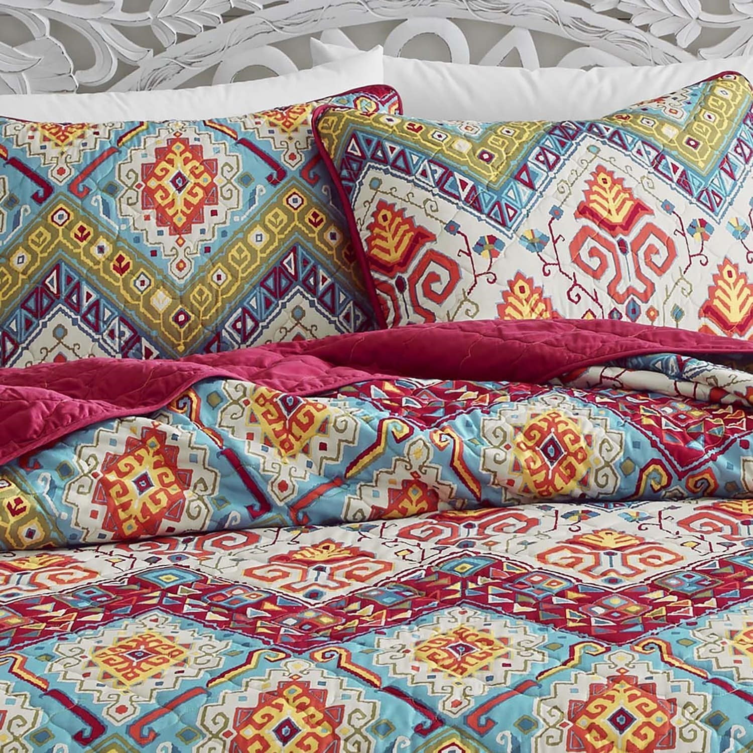 Azalea Skye Moroccan Nights Dark Red Quilt Set Full Queen Com