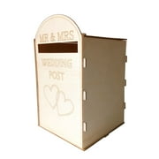 Anself DIY Wooden Wedding Mailbox Post Box with Lock