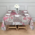 thumbnail image 3 of Pioneer Flower Floral Print Pattern Square Tablecloth,Waterproof Square Table Cover,Wipeable Spillproof Washable Table Cover for Home Kitchen Party Decor 42"X42"(107x107cm), 3 of 6
