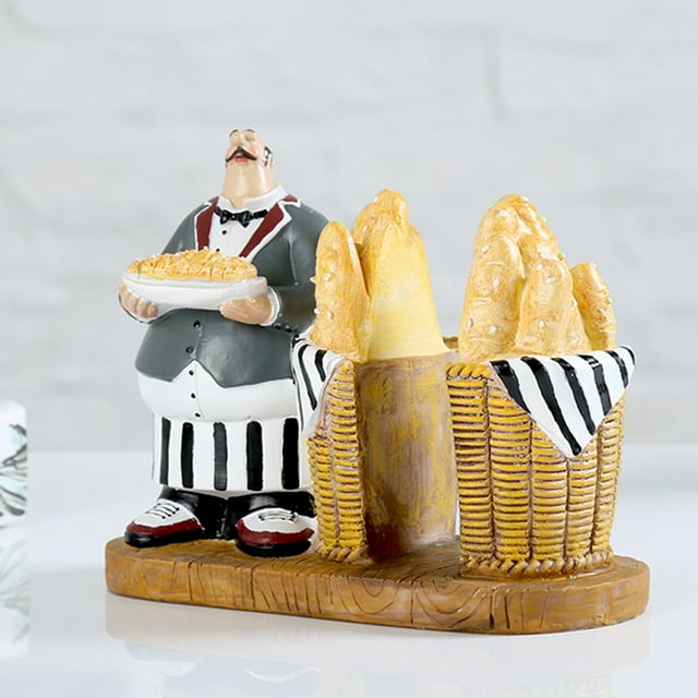 Chef Figurines Servilletero, Resina Chef Servilletero Dispensador Servilletero Carrito italiano Cocina Decoración Pañuelos para hotel perfecl Soporte de papel de chef
