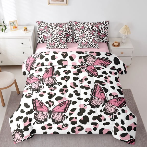 Castle Fairy Flying Butterfly Twin Bedding Sets,Abstract Gradient Bedding Comforter Set