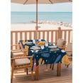 thumbnail image 2 of 52x70 Inch Outdoor Tablecloth with Umbrella Hole Zipper Rectangle Sports Theme Rectangular Tablecloths Outside Waterproof Cartoon Soccer Baseball Basketball Star Blue Patio Table Cover for Picnic, 2 of 8