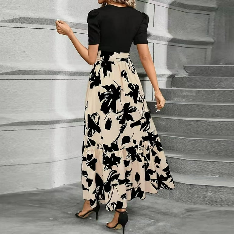 FAVIPT Elegant Flowy Dresses for Women Short Sleeve Crew Neck Dress Floral Print Lightweight Dresses Casual Fashion Summer 2025 Dress Beige,XL - Walmart.com FAVIPT Elegant Flowy Dresses for Women Short Sleeve Crew Neck Dress Floral Print Lightweight Dresses Casual Fashion Summer 2025 Dress Beige,XL - Walmart.com