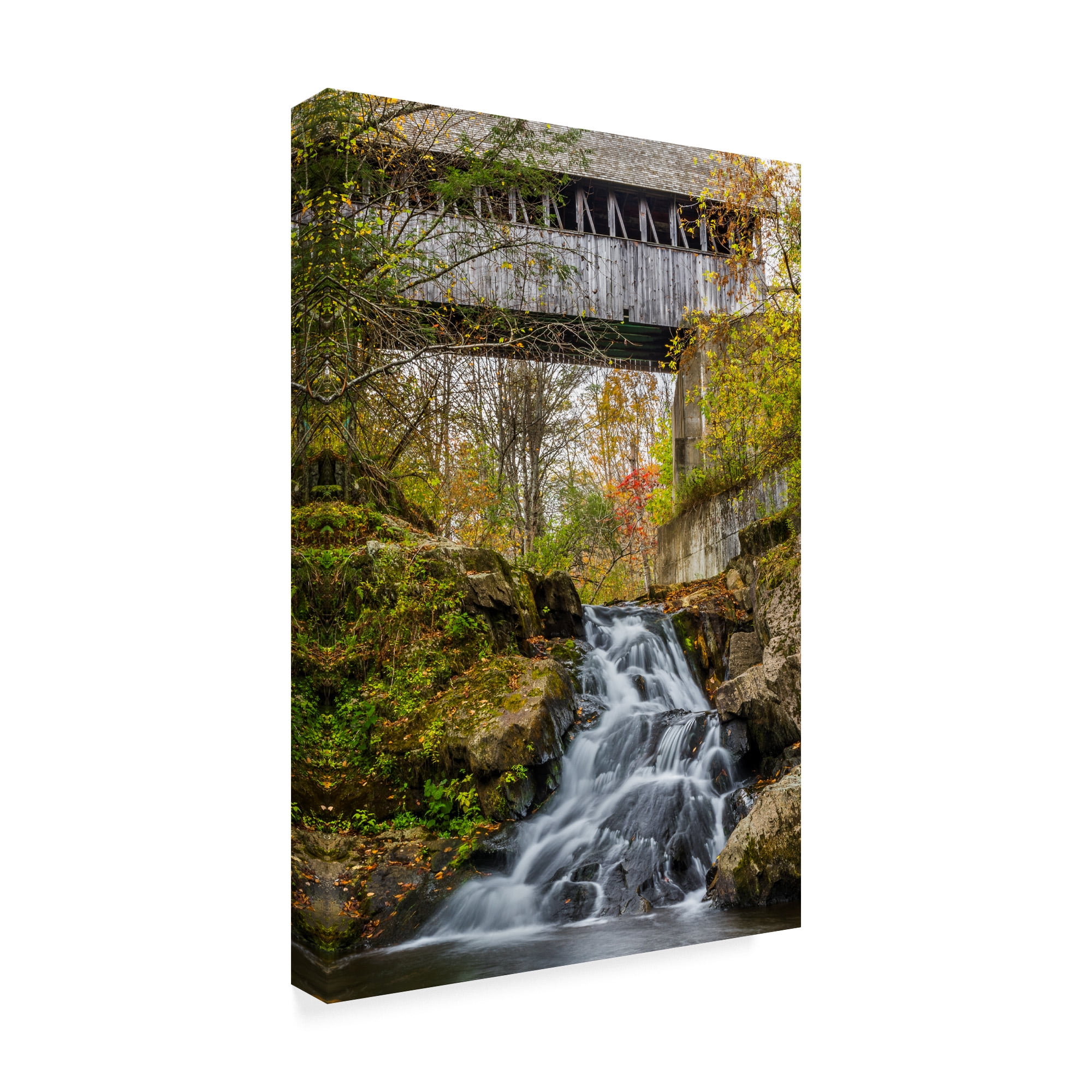 Trademark Fine Art 'Mill Bridge Waterfall' Canvas Art by Brenda Petrella Photography Llc