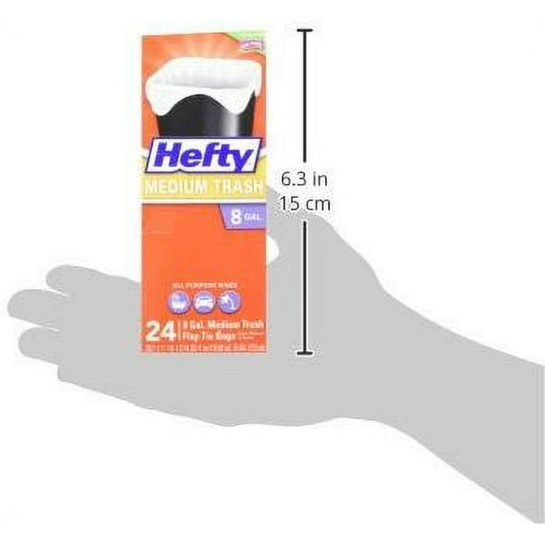 Hefty® E58015 Twist-Tie Medium Trash Bag w/ Flap Tie Closure, 8