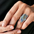 thumbnail image 4 of AeraVida Vibrant Colors Butterfly Spiritual Rebirth and Hope Nature and Animals Abalone Shell in Sterling Silver Ring Jewelry Gifts for Women, 4 of 4