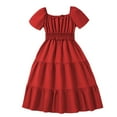 thumbnail image 2 of LOVZFMLL Toddler Kids Print Short Sleeve Stretchy Dress A Line Dress, 2 of 5