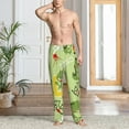 thumbnail image 5 of Uemuo Cute Dinosaurs Cartoon Pattern Men's Wide Leg Palazzo Lounge Pants with Pockets Light Weight Loose Comfy Casual Pajama Pants-Small, 5 of 9