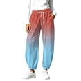 thumbnail image 2 of Xdegoge Sweatpants Women Ombre Casual Joggers High Waisted Athletic Fleece Lined Pants with Pockets Drawstring Loose Fit Workout Activewear Novelty Color Block, 2 of 9