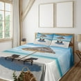 thumbnail image 3 of Ambesonne Ocean Fitted & Top Sheet Set with Shams, Zanzibar Eastern Scenery, Turquoise Cream, 3 of 8
