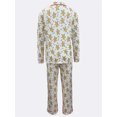 thumbnail image 3 of Conjunto de pijama navideño para mujer, estampado de hombre de jengibre, cuello de solapa, manga larga, pantalones con cintura elástica, conjunto de 2 piezas para estar en casa, 3 of 3