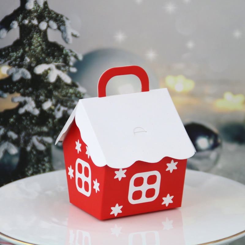 Details about   10Pcs Red Xmas House Packaging Gift Box Birthday Wedding Party Favors Carrier Sw 