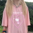 thumbnail image 3 of Camiseta feminina de manga curta plus size, fashion e fofapangjing, 3 of 4