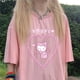 thumbnail image 3 of Camiseta feminina de manga curta plus size, fashion e fofapangjing, 3 of 4