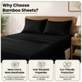thumbnail image 4 of Lux Decor Rayon from Bamboo Blend Sheets Queen - 4 Piece Deep Pocket Bed Sheets Set, Black, 4 of 9