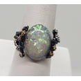 thumbnail image 2 of Size 8, White Fire Opal Flower Ring, 2 of 7