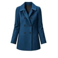 thumbnail image 6 of Cmtiyu Winter Coats for Women Classic Notched Collar Long Sleeve Button Pea Coats with Pockets Casual Fall Winter Outerwear Jackets S-2XL, 6 of 7