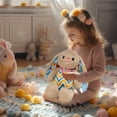 thumbnail image 4 of Gqtwoy Easter Striped Rabbits Plush Toy, Cute Bunny Pillow Doll with Easter Eggs, Soft Cotton Rabbit Toy for Girls, Holiday Gift Backrest Pillow for Sofa, Ideal Easter Gift, 4 of 6