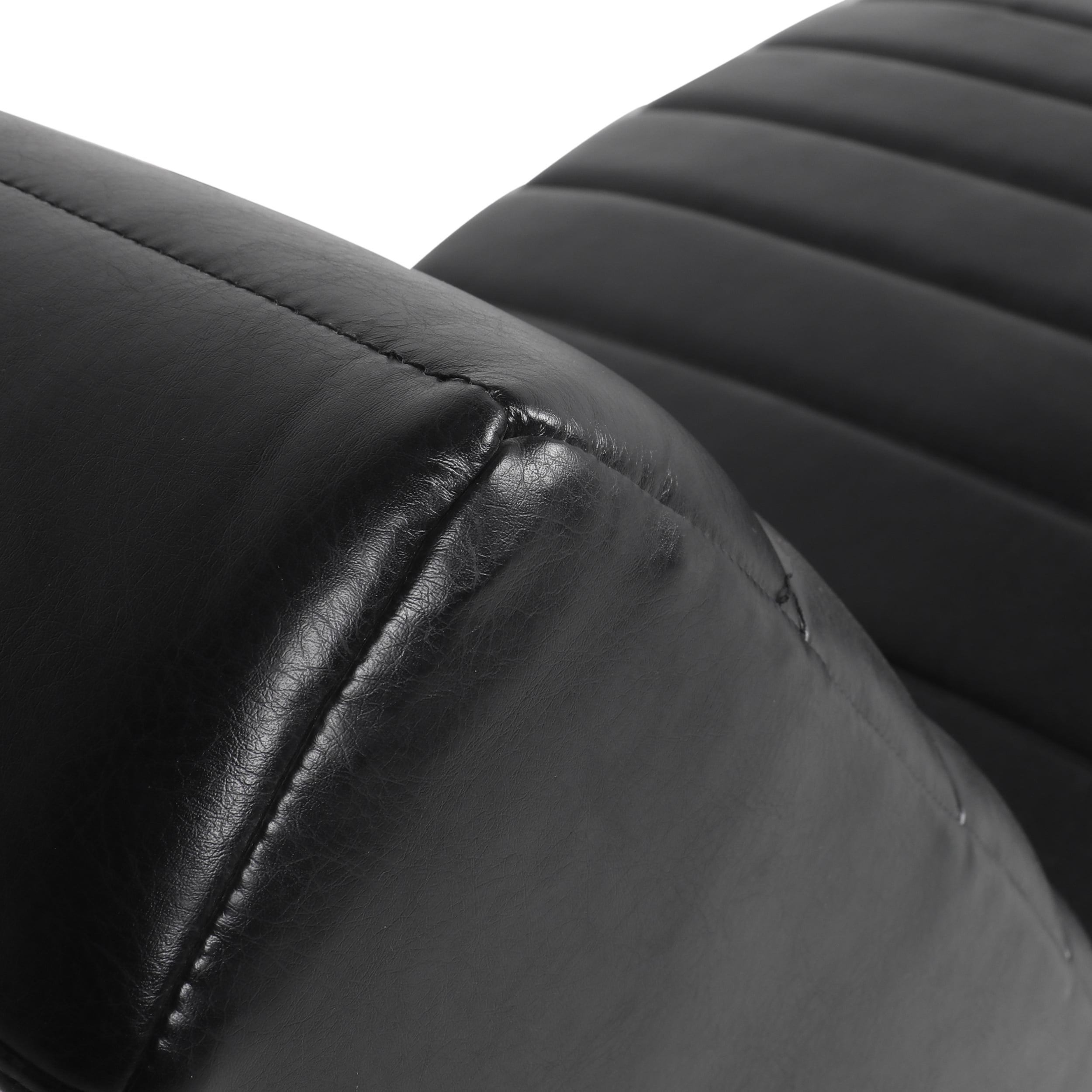 Noble House Austell Indoor Upholstered Channel Stitch Chaise Lounge, Midnight Black