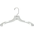 thumbnail image 2 of Clear Plastic Kids Top Hanger- Flat 14" Top Hangers with Notches and Chrome Swivel Hook, 100ct, 2 of 4
