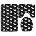thumbnail image 1 of ABPHQTO Cisne Blanco Negro Juego de alfombras de baño de 3 piezas Alfombra de baño Alfombra de contorno y tapa de inodoro ABPHQTO Cont-CHAPPLE-39750, 1 of 2
