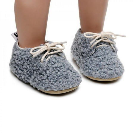 

Hazel Tech Winter Children Short Boots child Plus Velvet Soft Sole Lace-up Cotton Shoes Infant Toddler Shoes